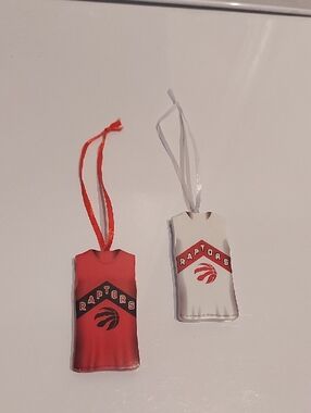 Raptors Red and White Jersey Ornament Set